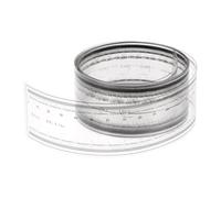 sourcing map Película Flexible Regla 200cm 0.1mm Escala Transparente | con R Ángulo y Ancho Líneas PET Plástico Plegable Recta Regla Calibración Suave Regla Medición Herramienta para Fábrica