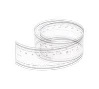 sourcing map Película Flexible Regla 50cm 0.1mm Escala con R Ángulo y Ancho Líneas PET Plástico Plegable Recta Regla Calibración Suave Regla Medición Herramienta para Fábrica, Transparente