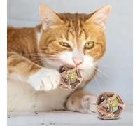 sourcing map Pelotas masticables para gatos, bola de jaula de plata natural, interesante y giratoria, bolas de plástico para limpieza de dientes de gatitos, 3 pulgadas, (2 piezas), diseñadas para