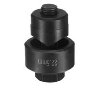 sourcing map Perforadora de chapa de metal de 22,5 mm, rodamiento de acero, kit de perforación manual con vástago hexagonal externo para fregadero de placa de acero inoxidable, color negro