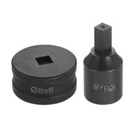 sourcing map Perforadora hidráulica de 8 x 8 mm, kit de perforación eléctrica de acero 40Cr para máquina perforadora eléctrica CH70, color negro