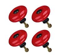 sourcing map Perilla Mango de cerámica de Aparador de Madera armario guardarropa accesorio 32mm de diam. 4uds rojo