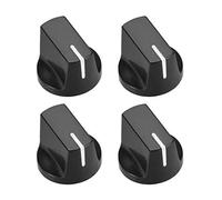 sourcing map Perillas de Control de Potenciómetro de 6,4 mm para Perillas de Tono de Volumen de Acrílico de Guitarra Eléctrica, Negro 4 Piezas