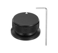 sourcing map Perillas de potenciómetro de aluminio, 1/4 pulgadas (6 mm), perillas universales de control de tono de volumen con indicador de flecha para guitarra, bajo, 13/16 pulgadas, color negro