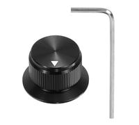 sourcing map Perillas de potenciómetro de aluminio de 1/4 pulgadas con control de tono de volumen con llave hexagonal tipo L para guitarra, instrumentos, mezclador de audio, amplificador, color negro