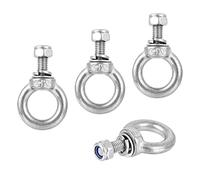 sourcing map Perno de elevación M5 x 12,5 mm rosca macho con junta de tuerca de tornillo hexagonal, arandela plana para colgar, acero inoxidable 304, 4 juegos