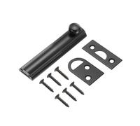 sourcing map Perno de superficie de latón macizo de 4 pulgadas, cerradura de puerta deslizante de seguridad oculta con tornillos, cerradura de puerta francesa pulida para puertas empotradas de armario