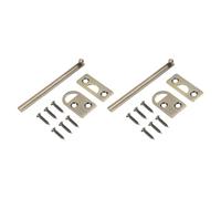 sourcing map Perno de superficie de latón macizo de 8 pulgadas, cerradura de puerta deslizante de seguridad oculta con tornillos, cerradura de puerta francesa cepillada para puertas empotradas de