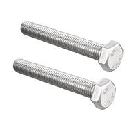 sourcing map Perno de tornillo hexagonal, métrico M14x100mm 304 acero inoxidable 4.8 grado totalmente roscado tornillos hexagonales 2pcs