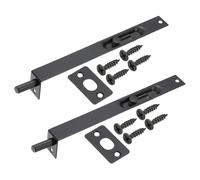 sourcing map Perno empotrado de latón macizo de 8 x 0.87 pulgadas para puerta doble, pestillo de bloqueo deslizante oculto de acero inoxidable para puertas correderas de madera, armario, armario,