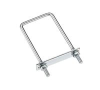 sourcing map Pernos cuadrados en U de 60 mm de ancho interior de 150 mm de longitud, acero al carbono M8 con tuercas, placa de marco, arandelas redondas, juego de 4