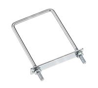 sourcing map Pernos cuadrados en U de 90 mm de ancho interior de 180 mm de largo, acero al carbono M8 con tuercas, placa de marco, arandelas redondas, juego de 2