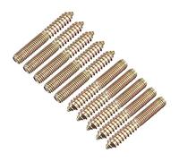 sourcing map Pernos de suspensión M10x60mm, 12pcs tornillos de clavija de rosca de doble extremo para conexión de muebles de madera