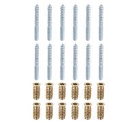 sourcing map Pernos de suspensión M6 x 60 mm, 12 tornillos de clavija de madera de 31 mm con 12 tuercas de inserción roscadas M6 x 24 mm, para patas de muebles articuladas