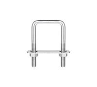 sourcing map Pernos en U cuadrados, 2 juegos 42 mm (1,65 ") Ancho interior 80 mm Longitud M8 304 Perno de abrazadera en U de acero inoxidable con tuercas y placas, para remolque de barco