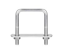 sourcing map Pernos en U Cuadrados, 42mm (1,65") de Ancho Interior, 60mm de Longitud, M6 Perno de Abrazadera en U de Acero Inoxidable 304 con Tuercas y Placas, para Remolque de Barco