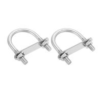 sourcing map Pernos en U redondos M12, 2 juegos de 63 mm, ancho interior de 96 mm de largo, perno de abrazadera en U de acero inoxidable 201 con placas y tuercas para automóvil, remolque, sendero de