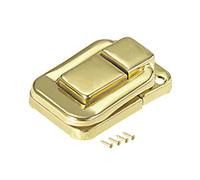 sourcing map Pestillo basculante, 36mm Amarillo Cierre decorativo joyas Pestillo de Caja de madera 6 pcs