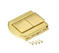 sourcing map Pestillo De Palanca, 31 mm Dorado Decorativo Cerradura De Caja De Maleta De Joyería De 4 Piezas