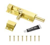 sourcing map Pestillo de perno de barril, cerradura de seguridad deslizante de acero inoxidable de 4 pulgadas con tornillos, cerraduras de perno deslizante para puertas de granero, armarios, puertas