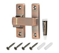 sourcing map Pestillo de puerta de posicionamiento de 90/180 grados, tapa de aleación de zinc con asa, perno de bloqueo resistente para armario de granero, valla de madera, garaje, jardín, valla