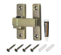 sourcing map Pestillo de puerta de posicionamiento de 90/180 grados, tapa de aleación de zinc con asa, perno de bloqueo resistente para armario de granero, valla de madera, garaje, jardín, valla