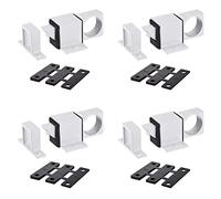 sourcing map Pestillo de puerta, seguridad de aleación de aluminio, cerradura automática de resorte para puerta de ventana, 4 piezas (blanco)