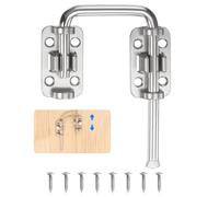 sourcing map Pestillo para puerta corredera, 2.42 pulgadas, flexible, en forma de U, con tornillos, para puertas irregulares o deformadas, ventana, granero, jardín, valla para aumentar la seguridad