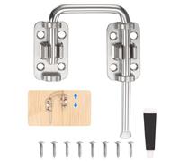 sourcing map Pestillo para puerta corredera, 2.42 pulgadas, flexible, en forma de U, con tornillos y pegamento para puertas irregulares o deformadas, ventana, granero, jardín, valla para aumentar la