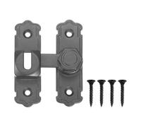 sourcing map Pestillos de puerta abatible de 90/180 grados, pestillo de aleación de aluminio con tornillos, cerradura de puerta pesada para armario de granero, valla de madera, ventana de garaje, gris