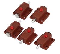 sourcing map Pestillos deslizantes de perno con botón con bloqueo para puerta de muebles 5pcs