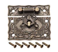 sourcing map Pestillos Pasador de Caja Cofre de madera rectangular Cierre de Carcasa tipo broche tono bronce 51 x 42 mm