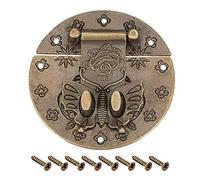 sourcing map Pestillos Pasador de Caja Cofre de madera tono bronce 73mm