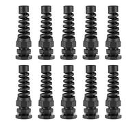 sourcing map PG9 Cable Abrazadera 4mm-8mm Cable Agujero Impermeable Nylon Junta Ajustable Contratuerca con Alivio Tensión Negro 10Uds