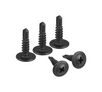 sourcing map Phillips Cabeza Auto Roscantes Tornillos, #8 X 5/8" Carbono Acero Auto Perforación Chapa Metal Tornillo Negro 100 Piezas