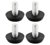 sourcing map - Pie de nivelación Deslizante para Muebles, Rosca de 8 mm, Base de 23 mm de diámetro, 4 Unidades, Color Negro