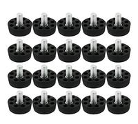 sourcing map Pie nivelador ajustable Tabla 8 orificios silla base negro M8 x 10mm de rosca 20pcs