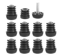 sourcing map Pies Niveladores Ajustables 1" 25mm Od Tubo Redondo Para Insertar En Las Patas De Los Muebles Deslizante 10 juegos 25xM8 + 30