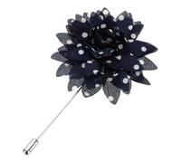 sourcing map Pin de solapa de flores, pin de solapa para hombre, trajes de boutonnieres hecho a mano, flor de satén con lunares, accesorios para hombre, talla única, Tela satinada