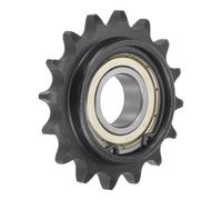 sourcing map Piñón, 20mm Calibre 1/2" Paso 16 Dientes, Negro Óxido Acabado C45 Carbono Acero con Inserto Rodamiento para ISO 08B