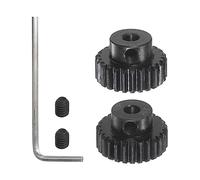 sourcing map Piñón Endurecido 48P, Engranajes de Motor Kit 2Pzs 25T 26T para Eje de Motor RC de 1/8 Pulgadas, Engranajes de 48 Pasos para Coche RC, con Llave Hexagonal