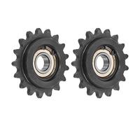 sourcing map Piñón tensor de cadena #35, diámetro de 12 mm, paso de 3/8 pulgadas, tensor de piñón de 17 dientes, piñón de cadena de 35 rodillos de acero al carbono C45 con rodamiento para cadena ISO