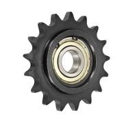 sourcing map Piñón tensor de cadena de rodillo #50, tipo C de 20 mm, paso de 5/8 pulgadas, tensor de 17 dientes, acero 1045 con acabado de óxido negro con inserto de rodamiento único para cadenas ANSI
