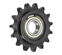 sourcing map Piñón tensor de cadena de rodillo #60, tipo C, 25 mm, paso de 3/4 pulgadas, tensor de 15 dientes, acero 1045 con acabado de óxido negro con inserto de rodamiento único para cadenas ANSI