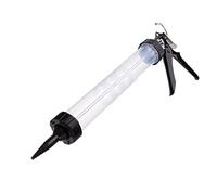 sourcing map Pistola de calafateo manual de salchicha, tubo sellador ABS aplicador de calafateo 600ml/20 oz, relación de empuje 12:1 con boquillas de conos, translúcido