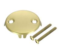 sourcing map Placa de desbordamiento de drenaje de bañera, cubierta universal de drenaje de bañera de doble agujero con tornillo para la mayoría de desagües de bañera estándar, baño y hogar, color