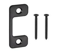 sourcing map Placa de golpe ajustable, placa de seguridad de acero inoxidable de 2-1/4 x 1 pulgada, placa de golpe de pestillo ajustable con tornillos para puertas exteriores, color negro