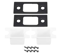 sourcing map Placa de Golpe para Puerta, 2 Unidades 57mm x 25.5mm de Acero Inoxidable 201 con Caja para Marco de Puerta, Negro