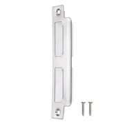 sourcing map Placa de Refuerzo para Cerradura, 145mm x 37.5mm, Acero Inoxidable 201, Placa de Golpe de Pestillo para Marco de Puerta Y Jamba de Puerta, Plateado