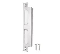 sourcing map Placa de Refuerzo para Cerradura, 145mm x 40mm, Acero Inoxidable 201, Placa de Golpe de Pestillo para Marco de Puerta, Jamba de Puerta, Plateado